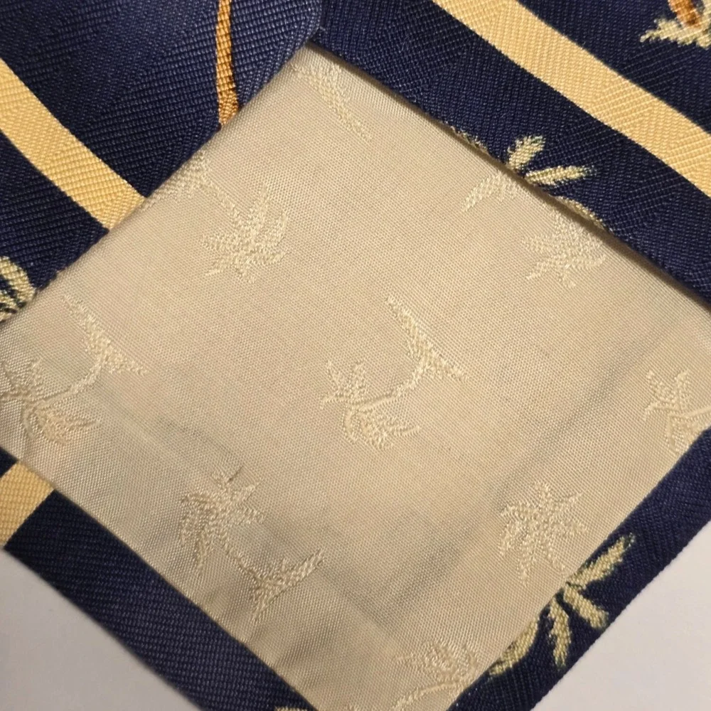 Tommy‎ Bahama Vintage Silk Necktie Palm Tree Blue Stripe Wide 58.1